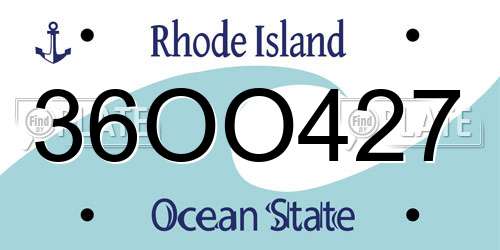 36OO427 Rhode Island License Plate