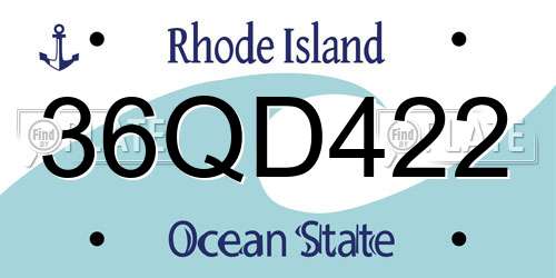 36QD422 Rhode Island License Plate