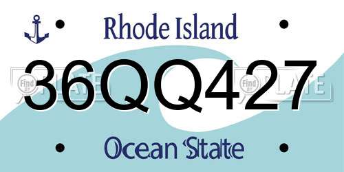 36QQ427 Rhode Island License Plate