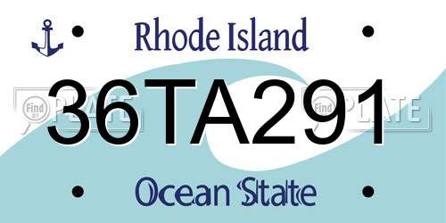 36TA291 Rhode Island License Plate