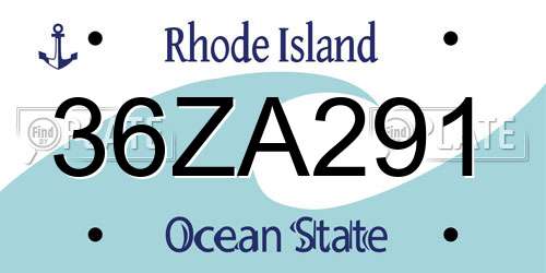 36ZA291 Rhode Island License Plate