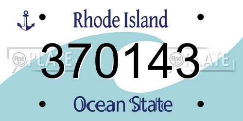 370143 Rhode Island License Plate