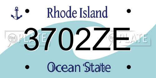 3702ZE Rhode Island License Plate