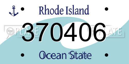 370406 Rhode Island License Plate