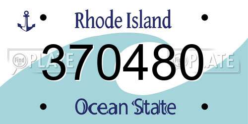 370480 Rhode Island License Plate