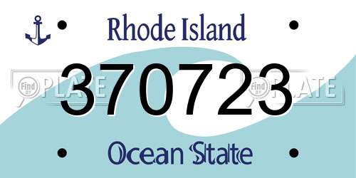 370723 Rhode Island License Plate