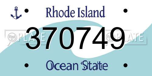 370749 Rhode Island License Plate