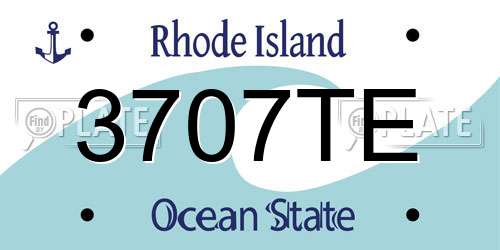 3707TE Rhode Island License Plate