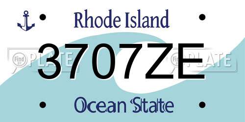 3707ZE Rhode Island License Plate