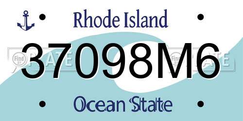 37098M6 Rhode Island License Plate