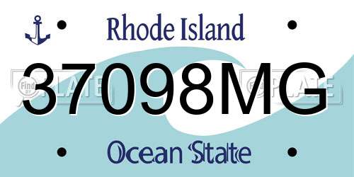37098MG Rhode Island License Plate