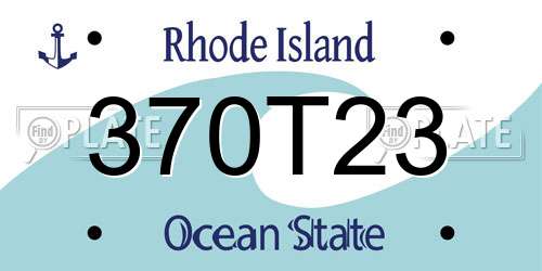 370T23 Rhode Island License Plate