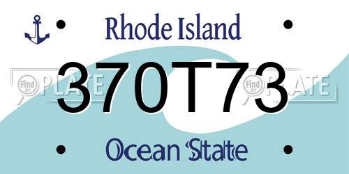 370T73 Rhode Island License Plate