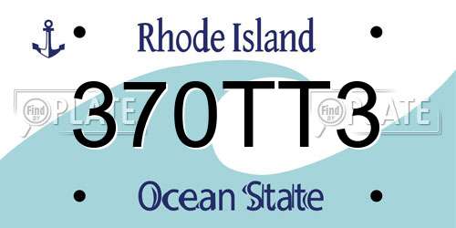 370TT3 Rhode Island License Plate