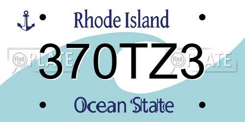 370TZ3 Rhode Island License Plate