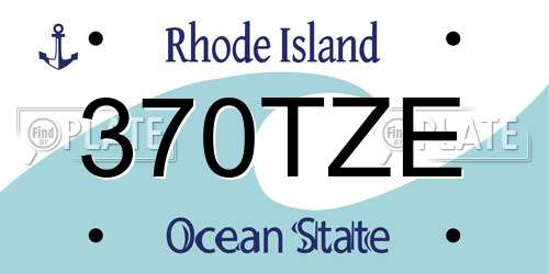 370TZE Rhode Island License Plate