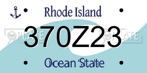 370Z23 Rhode Island License Plate