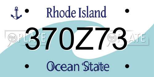 370Z73 Rhode Island License Plate