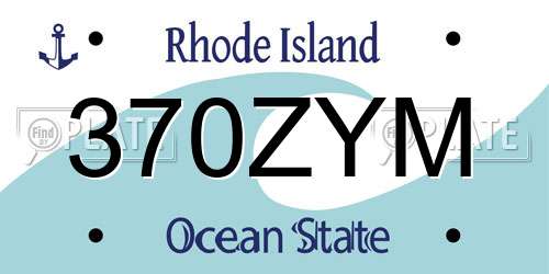 370ZYM Rhode Island License Plate