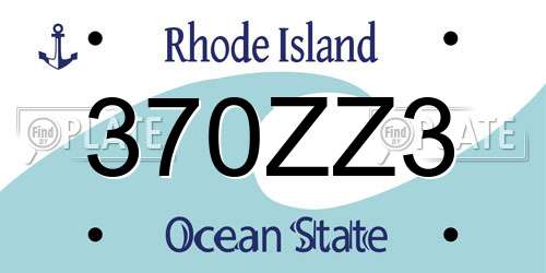 370ZZ3 Rhode Island License Plate