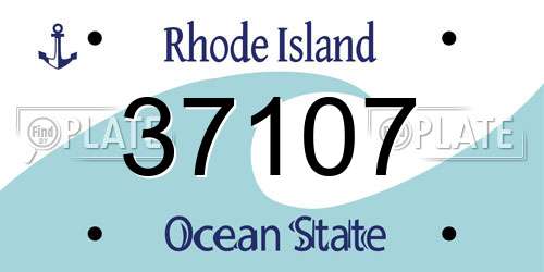 37107 Rhode Island License Plate