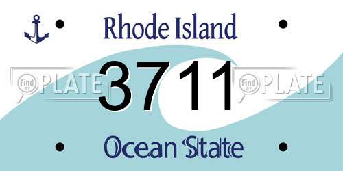 3711 Rhode Island License Plate
