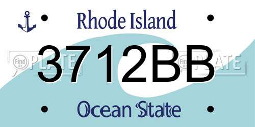 3712BB Rhode Island License Plate