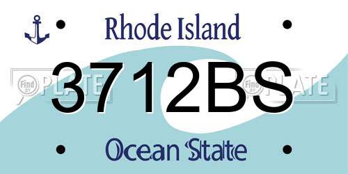 3712BS Rhode Island License Plate