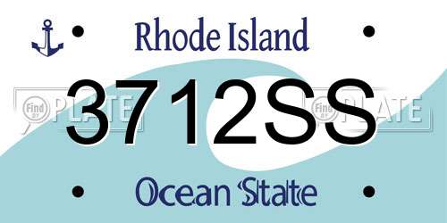 3712SS Rhode Island License Plate