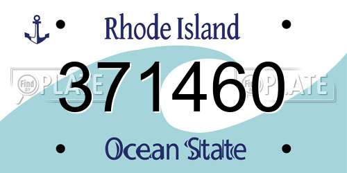 371460 Rhode Island License Plate