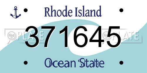 371645 Rhode Island License Plate