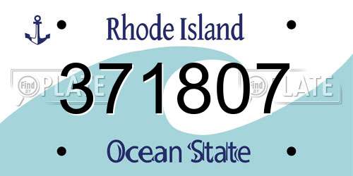 371807 Rhode Island License Plate