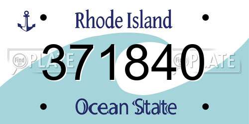 371840 Rhode Island License Plate