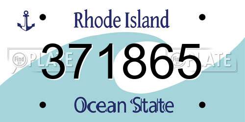 371865 Rhode Island License Plate