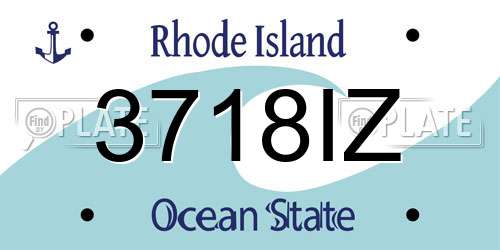 3718IZ Rhode Island License Plate