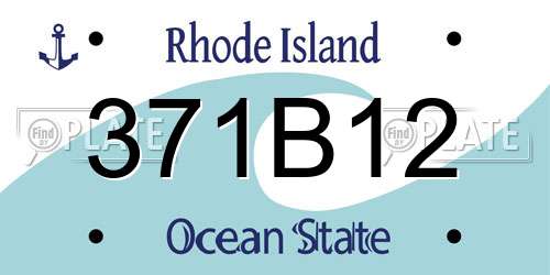 371B12 Rhode Island License Plate