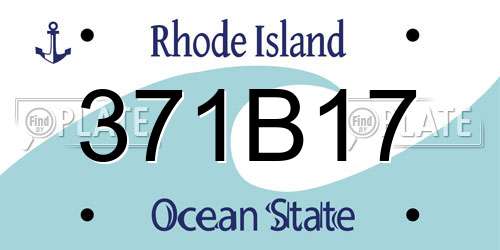 371B17 Rhode Island License Plate