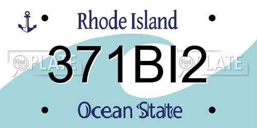 371BI2 Rhode Island License Plate