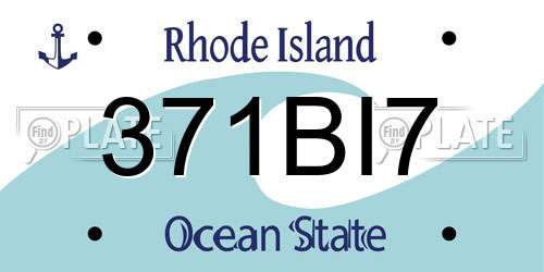 371BI7 Rhode Island License Plate
