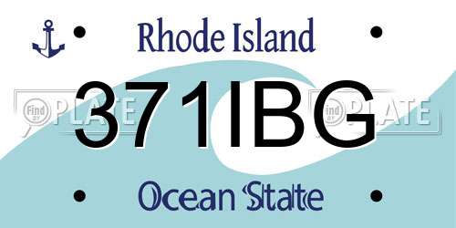 371IBG Rhode Island License Plate