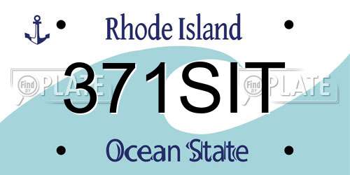 371SIT Rhode Island License Plate