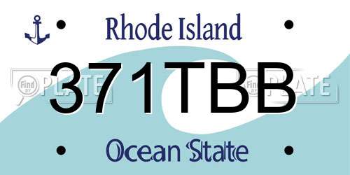 371TBB Rhode Island License Plate
