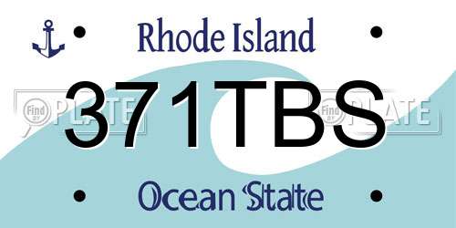 371TBS Rhode Island License Plate