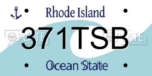 371TSB Rhode Island License Plate