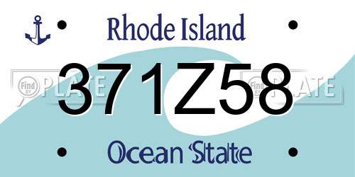 371Z58 Rhode Island License Plate
