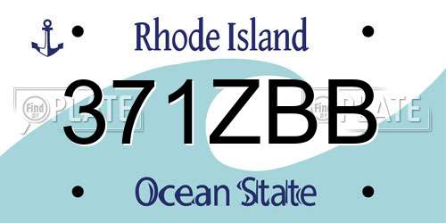 371ZBB Rhode Island License Plate