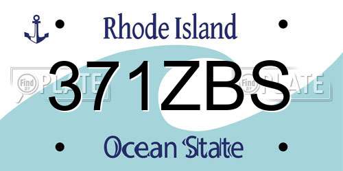 371ZBS Rhode Island License Plate