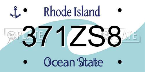 371ZS8 Rhode Island License Plate