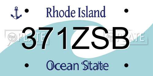 371ZSB Rhode Island License Plate
