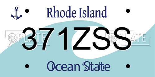 371ZSS Rhode Island License Plate